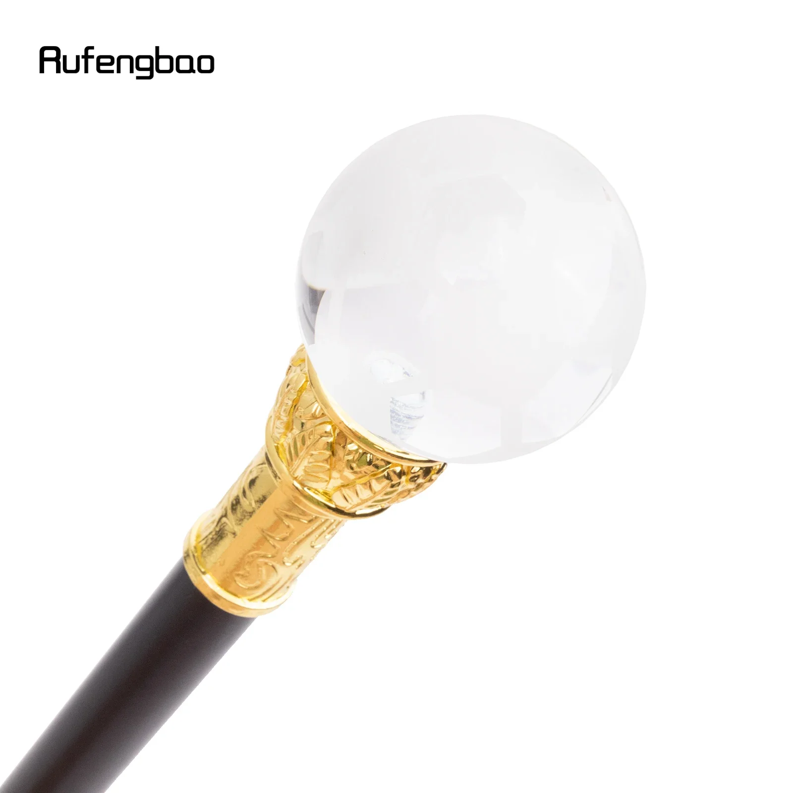 Futebol De Vidro Transparente Golden Walking Cane, Bastão Decorativo de Moda, Cavalheiro Elegante Cosplay Cana Crosier 94cm