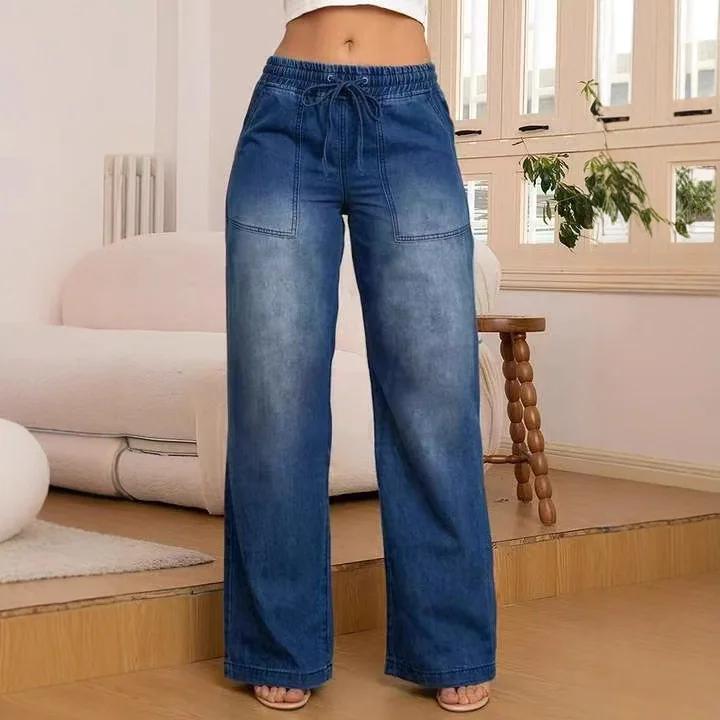 

Cowboy Crying Women 2026 New Collection Women's Casual Slim Fit Versatile Straight Tube Cowboy