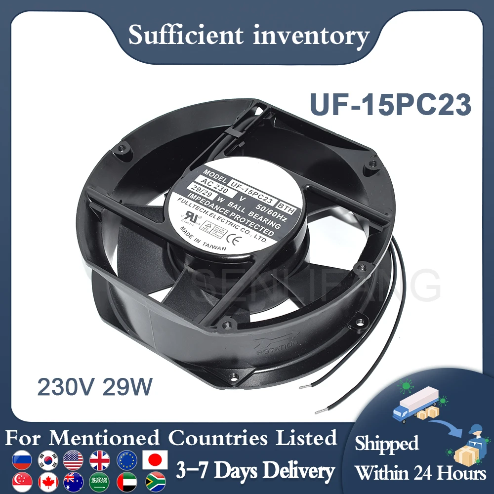 

For FULLTECH UF-15PC23 BTH AC 230V 50/60hZ 29W 172x150x51mm Ball Bearing Impedance Protected Server Cooling Fan Tested OK