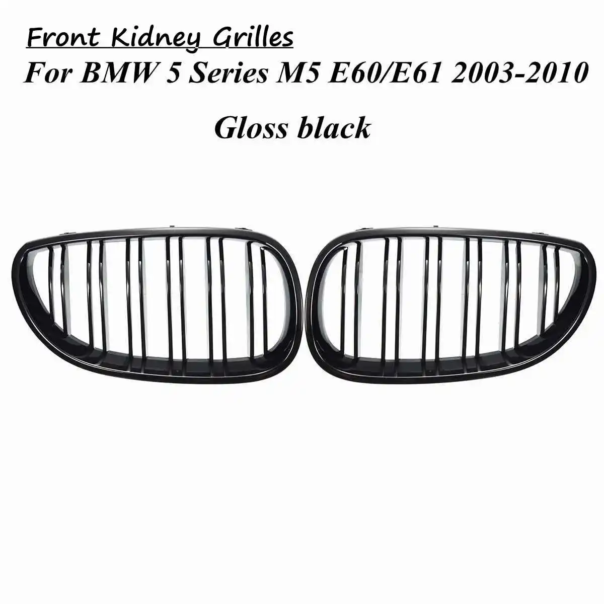 Glossy Black Racing Front Grille For BMW 5 Series E60 E61 M5 520I 535I 550I 2003-2010 Sedan Car Front Kidney Grille Grill