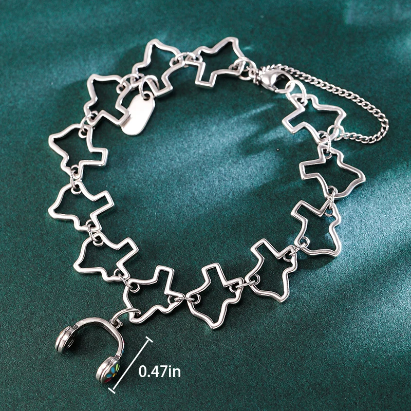 

Genuine 925 sterling silver Texas Charm Bracelet paired with the "I love my earphones" pendant