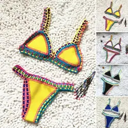 2 pz/set costume da bagno donna Chic Bikini estivo senza schienale Set costumi da bagno estivi in due pezzi