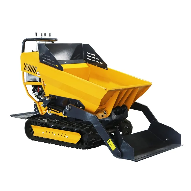 China Mini Crawler Transporter Rubber Concrete 500kg Powered Mini Electric Dumper Self Loading Mini Dumper for Garden