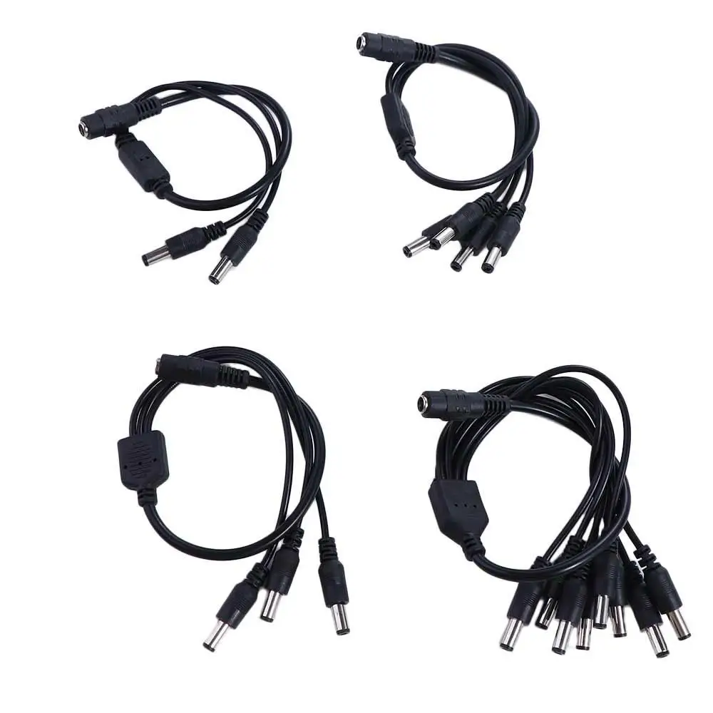 DC 12V 1 Female 2 3 4 8 Male Way Y Splitter Cable 5.5*2.1mm Female Male Extend Power Cord For CCTV Camera Home Appliance LED