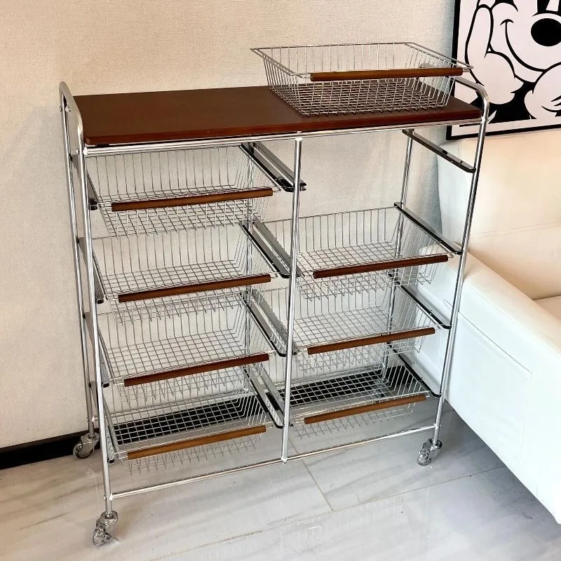 Rack Kitchen Islands & Carts Floor Storage Rack Hot Sales Modern Design Stainless Steel Rolling Storage