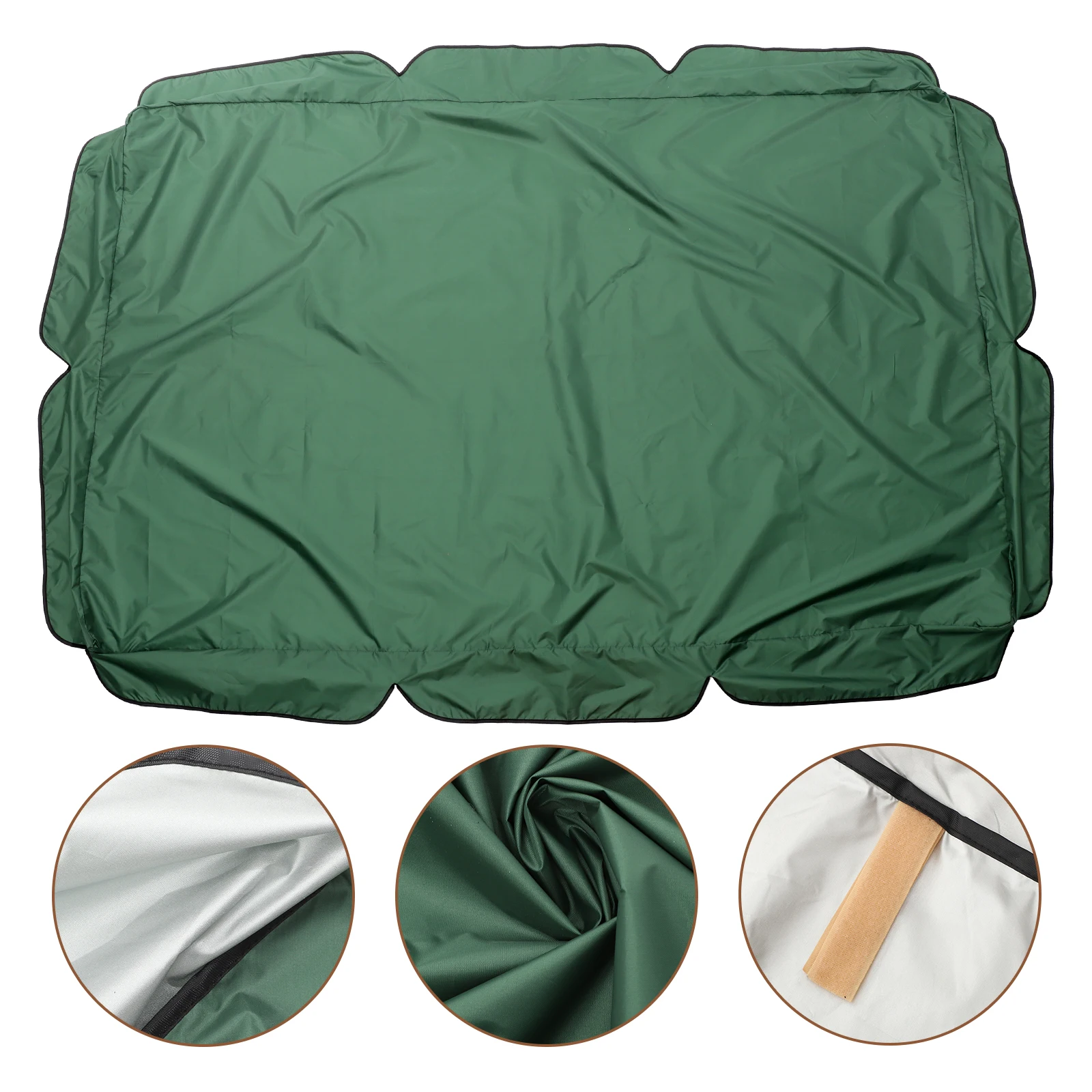 

Swing Cover Waterproof Dustproof Outdoor Garden Furniture Protector Green Polyester Coating UV Protection Scalloped Edge