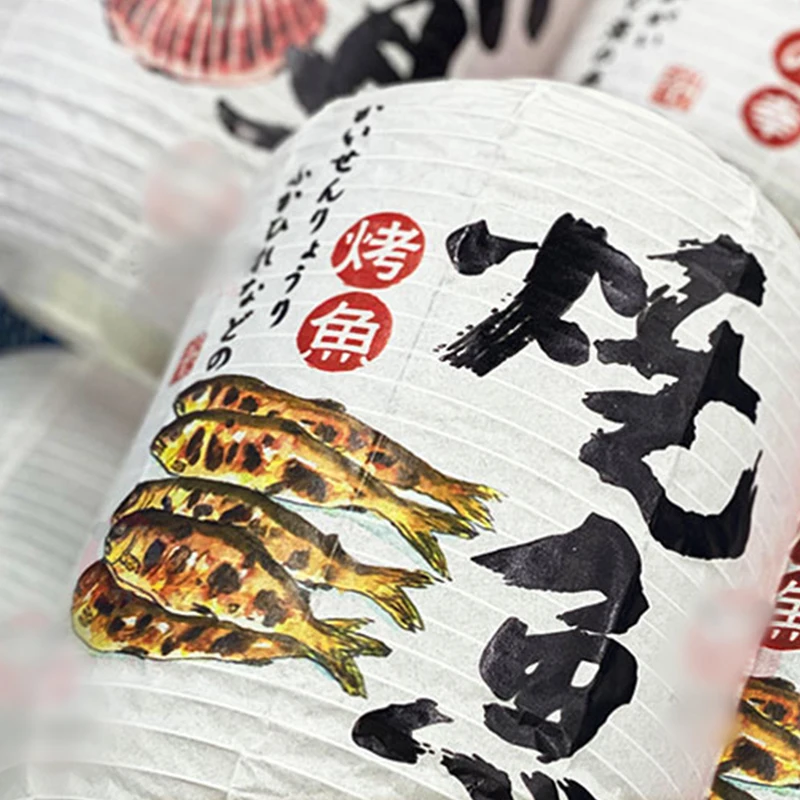 

60-стильный японский традиционный подвесной фонарь, бумажный складной фонарь, японская еда, бистро, рамэн, сашими, кухня, декор для ресторана