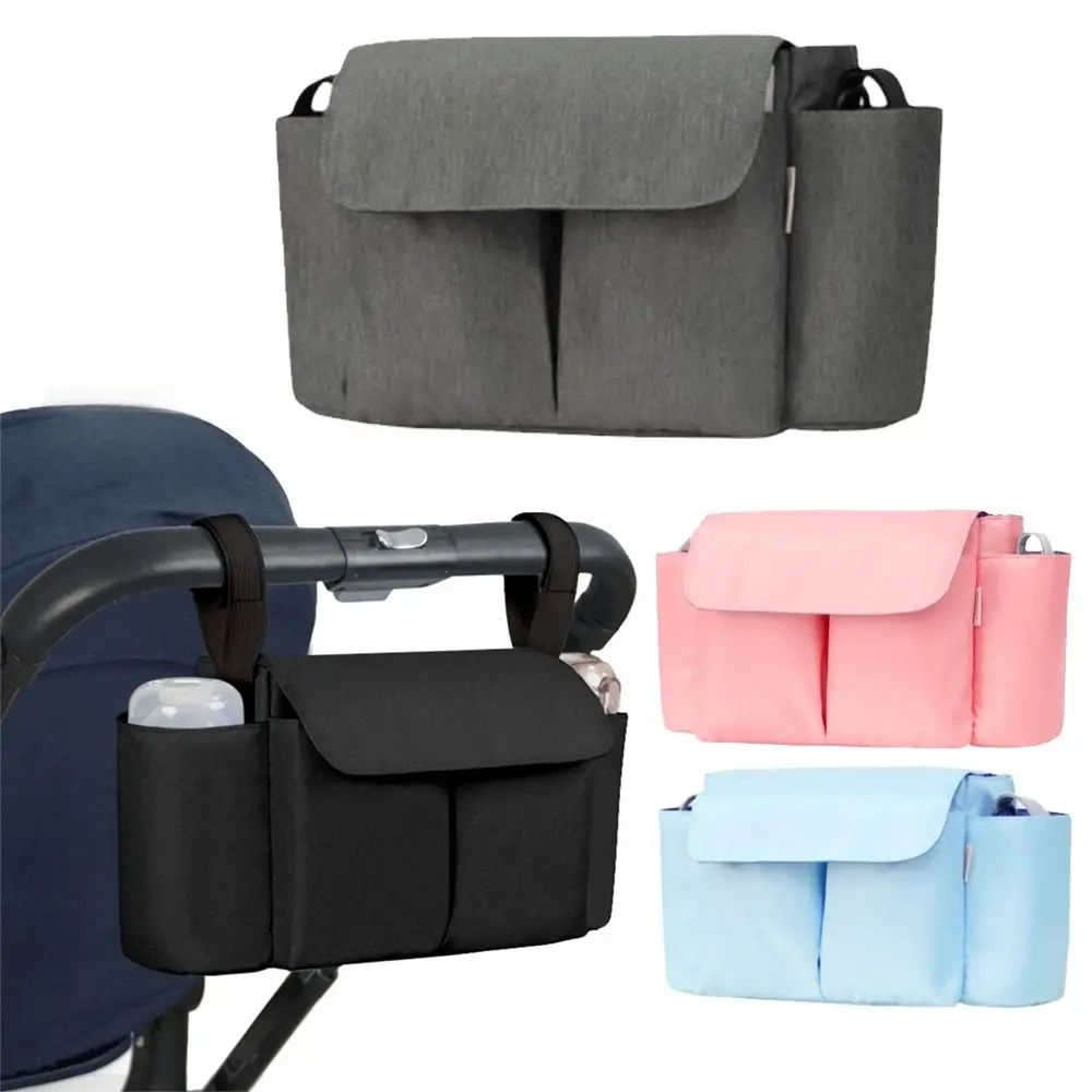 Large Capacity Stroller Storage Bag with Bottle Holder Multifunctional Crossbody Diaper Bags Space Saving Adjustable Straps