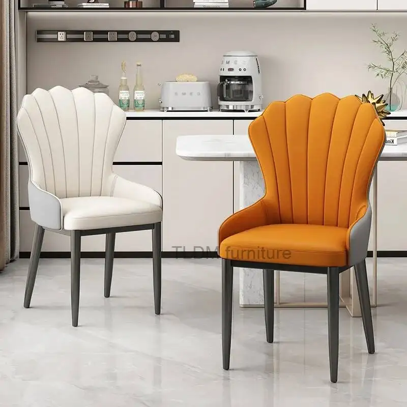 Luxury Yellow Modern Dining Vintage Chairs Nordic European White Chair Linen Beautiful Cadeiras De Jantar Exquisite Furniture