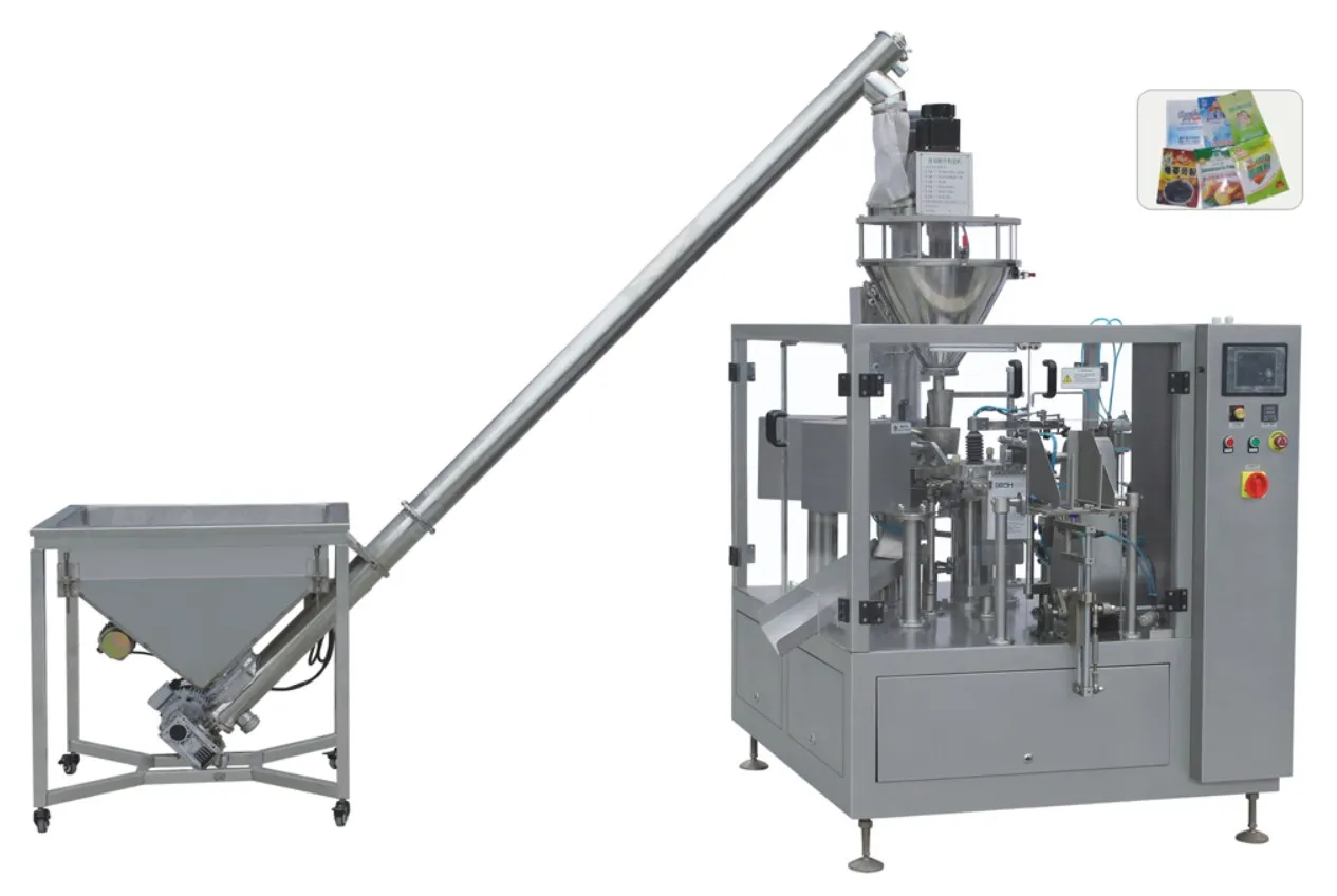 Máquina completamente automática de envasado de bolsas prefabricadas en polvo Fabricación de alimentos Pequeñas empresas a la venta Maquinaria de embalaje