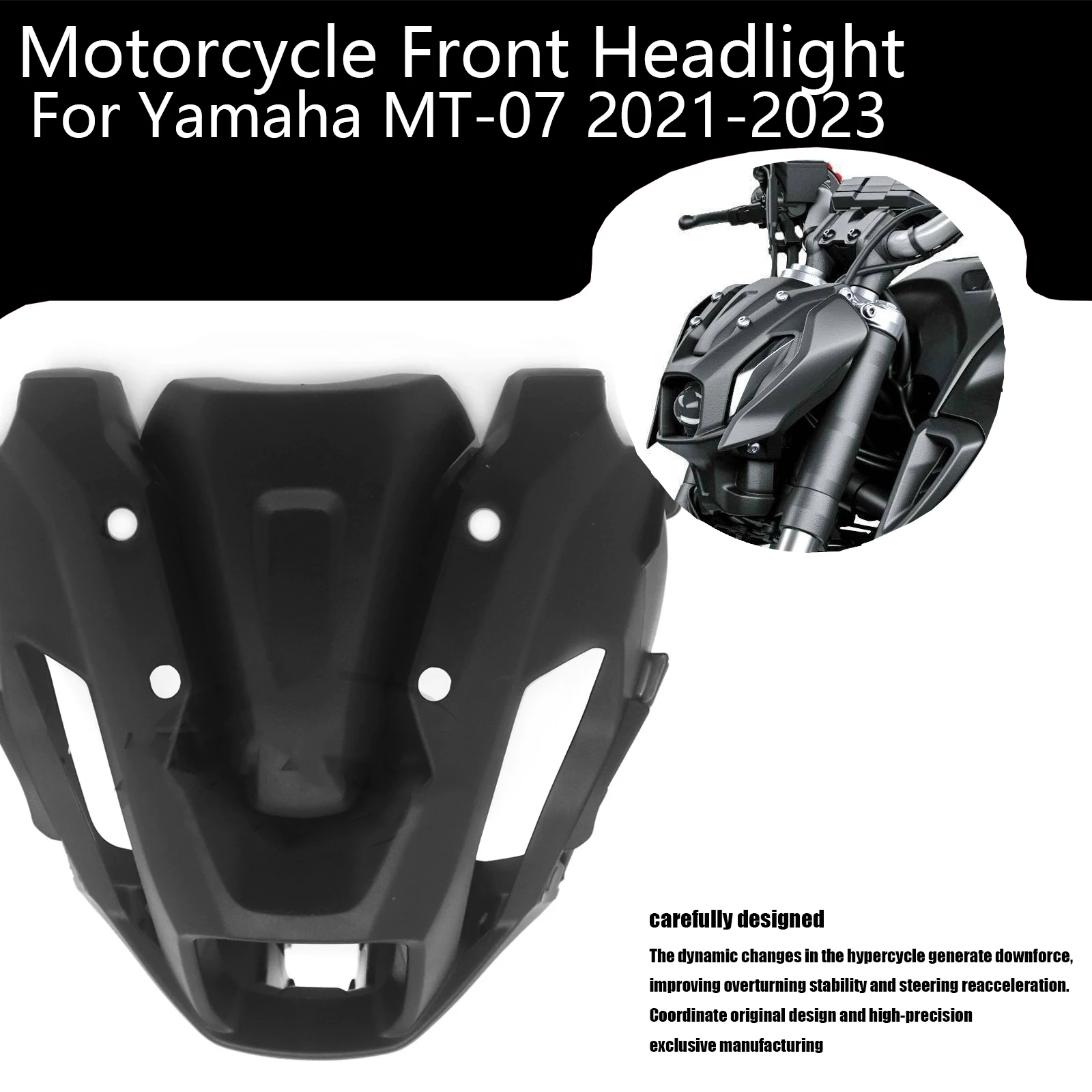 

Motorcycle Front Headlight Head Cowl Upper Nose Fairing For Yamaha MT-07 MT07 MT 07 2021 2022 2023 Holder Cover