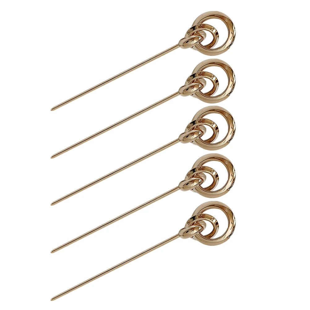 

5pcs Metal Hairpin Women Accessories Girls Clips Ponytail Stick Durable Hair Decorate Hairstyle Daily Life