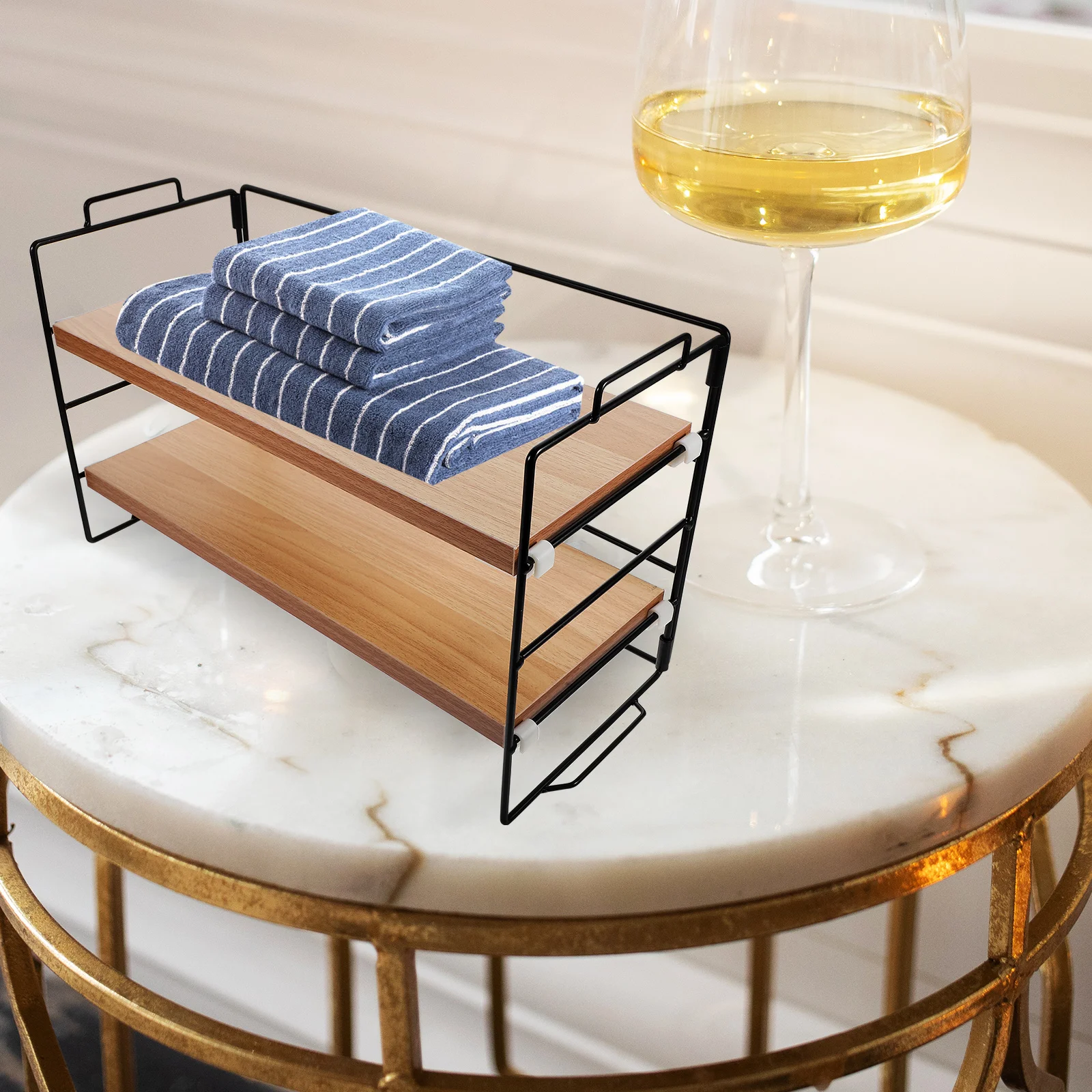 

2-Tier Double Layer Makeup Storage Organizer Rack Bathroom Countertop Skincare Holder Makeup Organizer