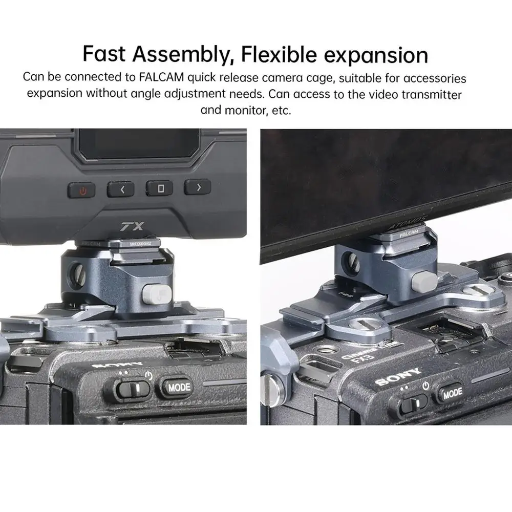FALCAM F22A3805 F22 Dual Head Base Quick Release Plate Stable & ทนทาน Extension Mount สําหรับกล้อง CageMonitor เครื่องส่งสัญญาณวิดีโอ