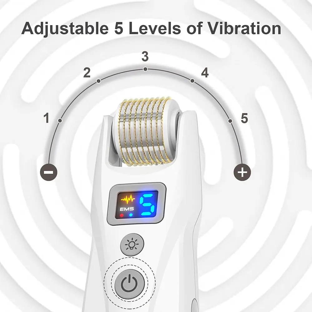 Bio Roller G5 540 Titanium Microneedling Met Led-Verlichting En Ems Derma Roller Voor Haargroei & Huidverzorging Micro Needling Roller