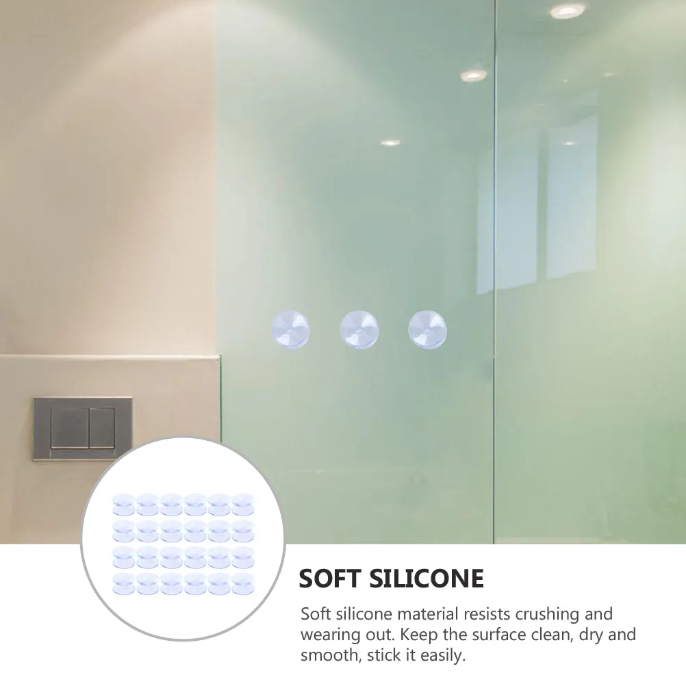 

24 Pcs Non-slip Mat Transparent Suction Cup Cups Vacuum Anti Collision Pad Pads for Glass Silica Gel Double Table Tops