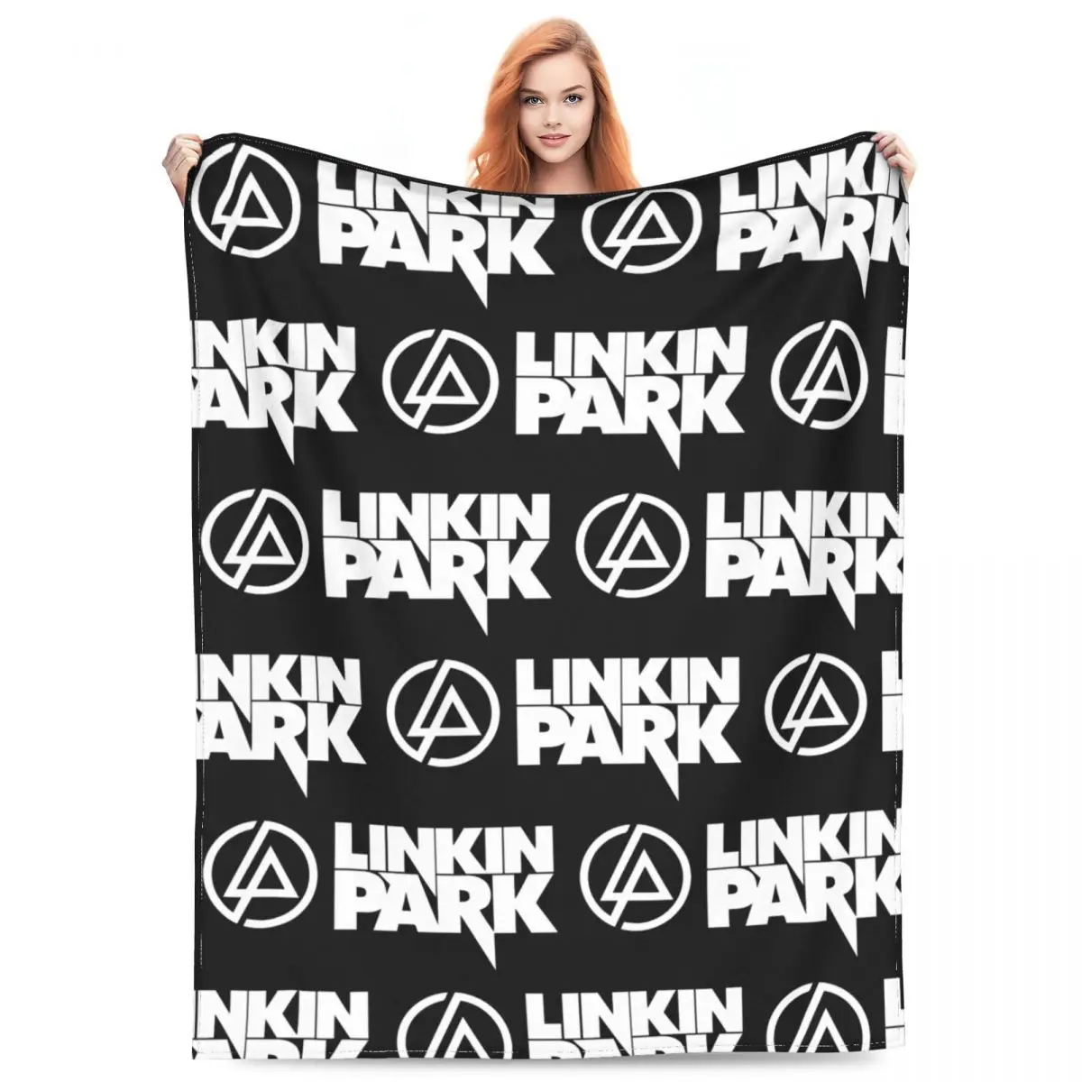 Linkinpark Rock Music Band Blanket Coral Fleece Plush Bedding Vintage Logo Throw Blanket Lightweight Thin for Car Bedspreads