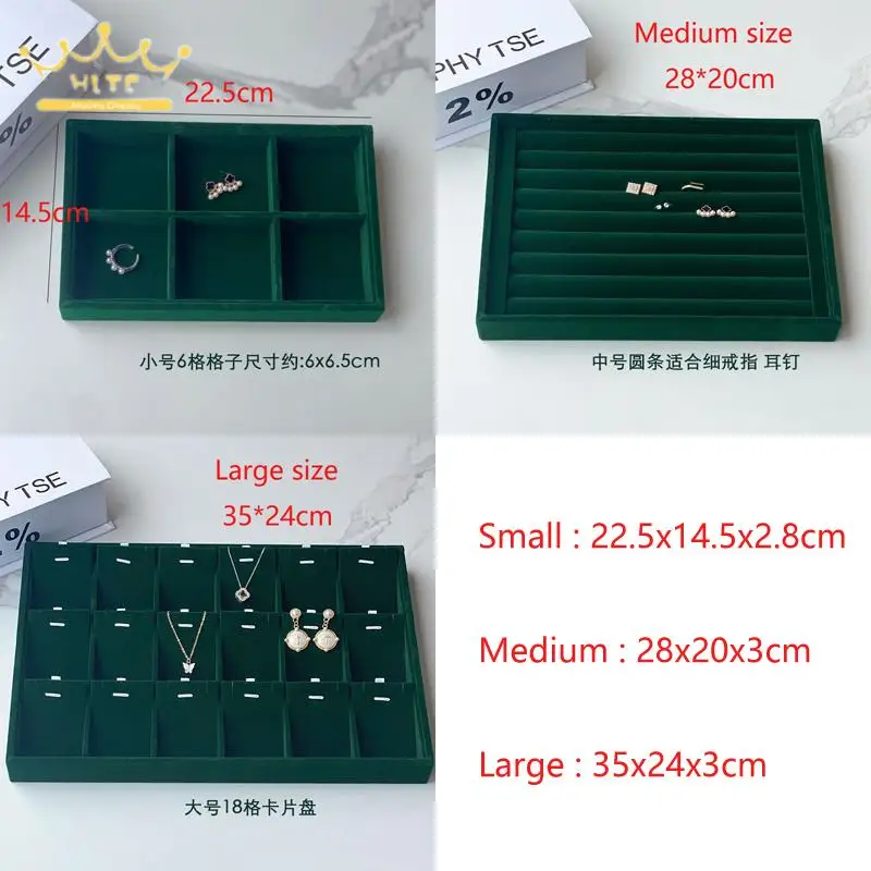 

Dark Green Velvet Jewelry Tray Multi-Purpose Tray for Storing Rings Earrings Necklaces and Pendants Available in Multiple Sizes