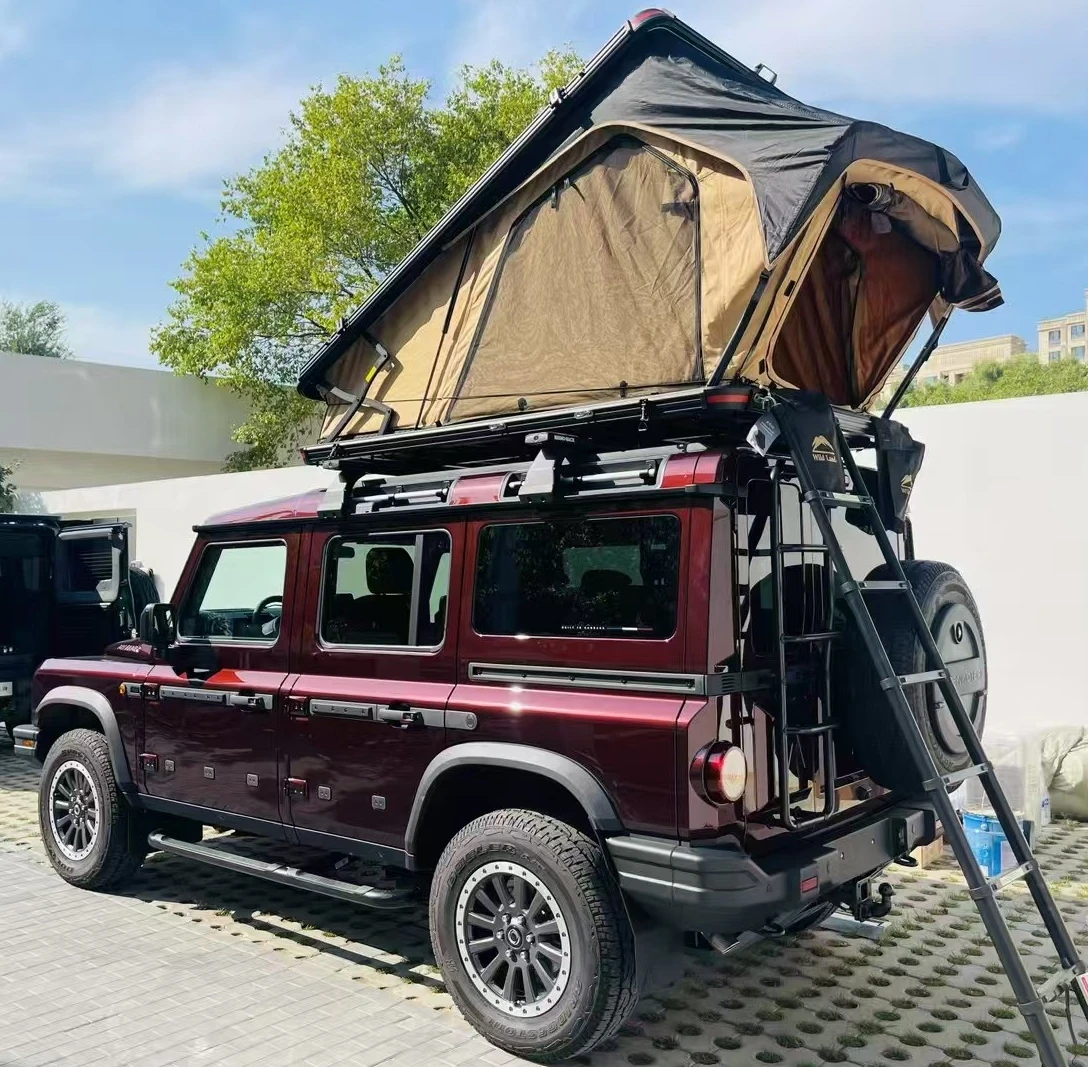 Practical Vehicle-mounted Top Tent Automatic Honeycomb Aluminum Shell Quick Opening Closing Four-season Double Layer Rainproof