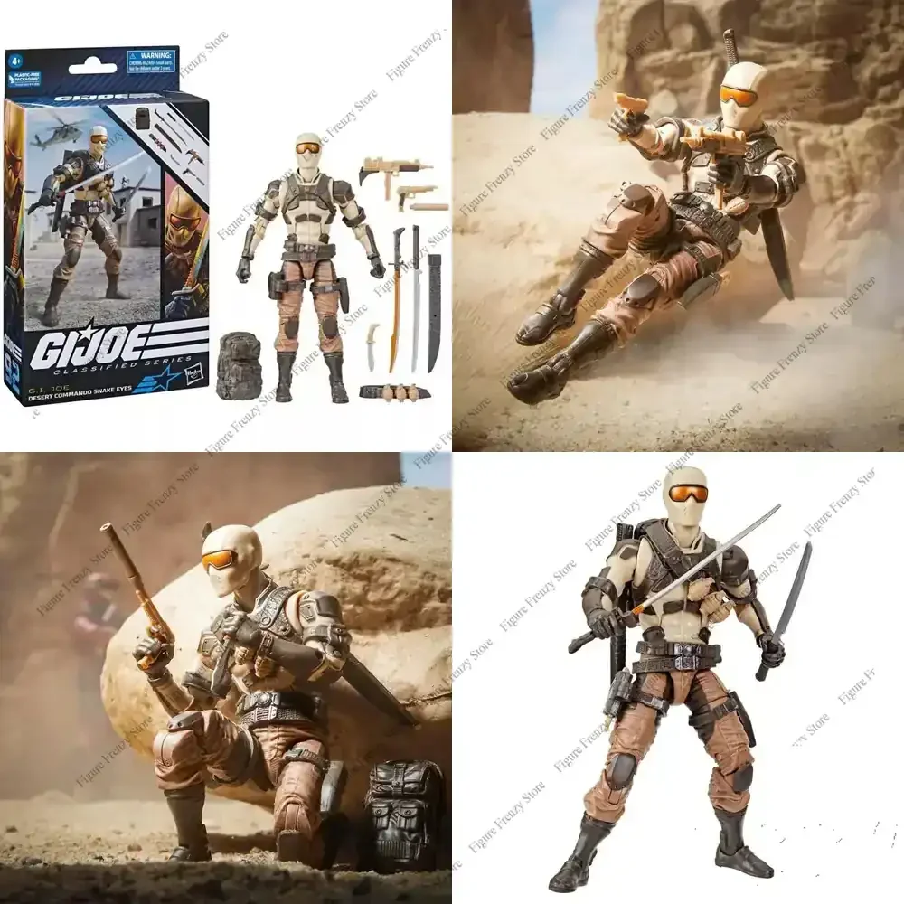 

Специальное предложение для Hasbro G.I. Серия Джо Классифайд # Коллекционная фигурка 92 Desert Commando Snake Eyes, 6 дюймов, с 9 аксессуарами