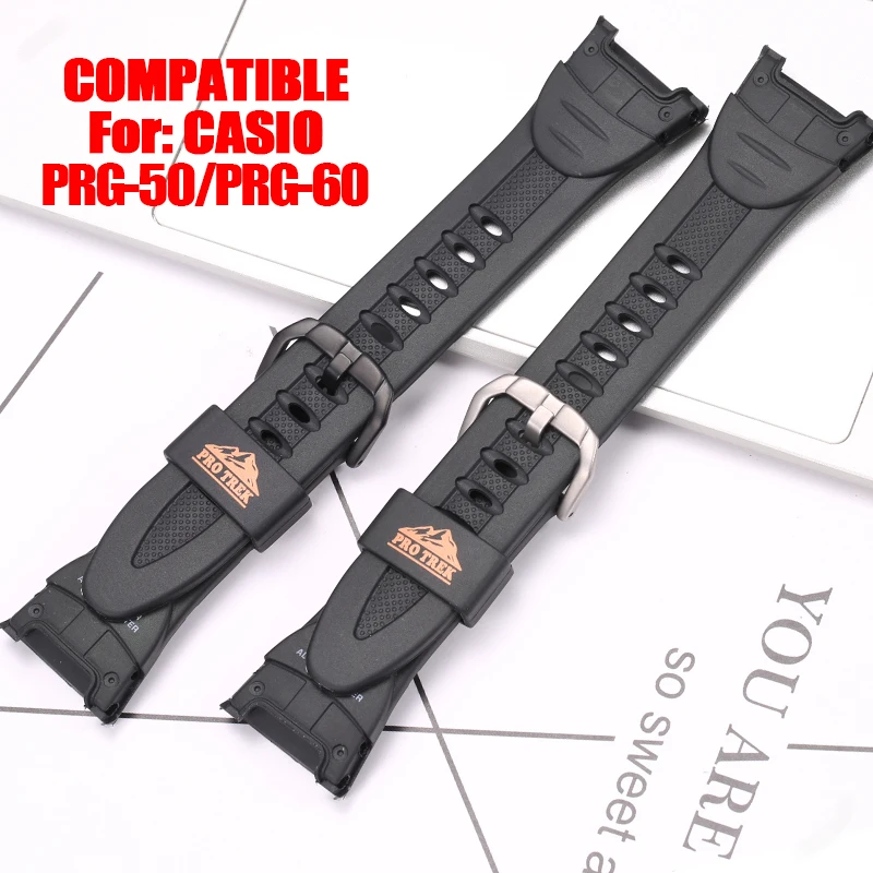 

Resin Strap Suitable For Casio Prg 60 Prg 50 Pro Trek Men's Waterproof Strap Replacement Band Watch Accessories