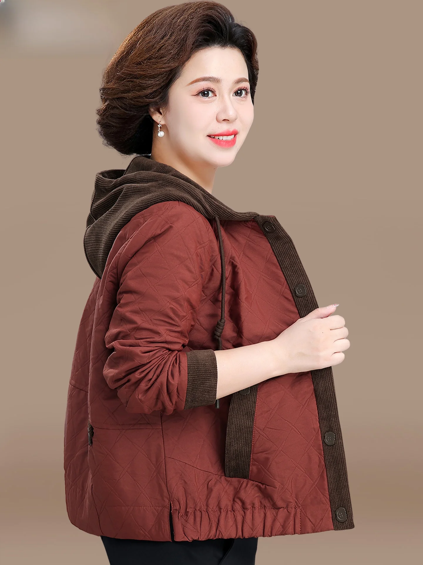 

Faionable Autumn Jaet for orter Women Casual Age-Defng Coat New 2025 Sle ular among Middle-Aged And ly Ladies
