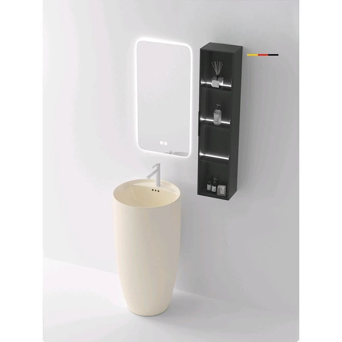 Integrated column basin ceramic balcony circular bed and breakfast bathroom floor-to-ceiling wash basin