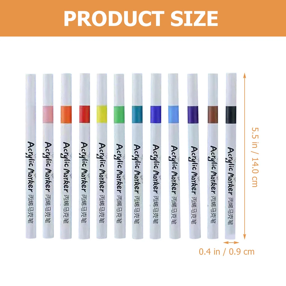 

12 Pcs Acrylic Markers Painting Drawing Pen Graffiti Multipurpose Pens Multi-function Plastic Practical Creative