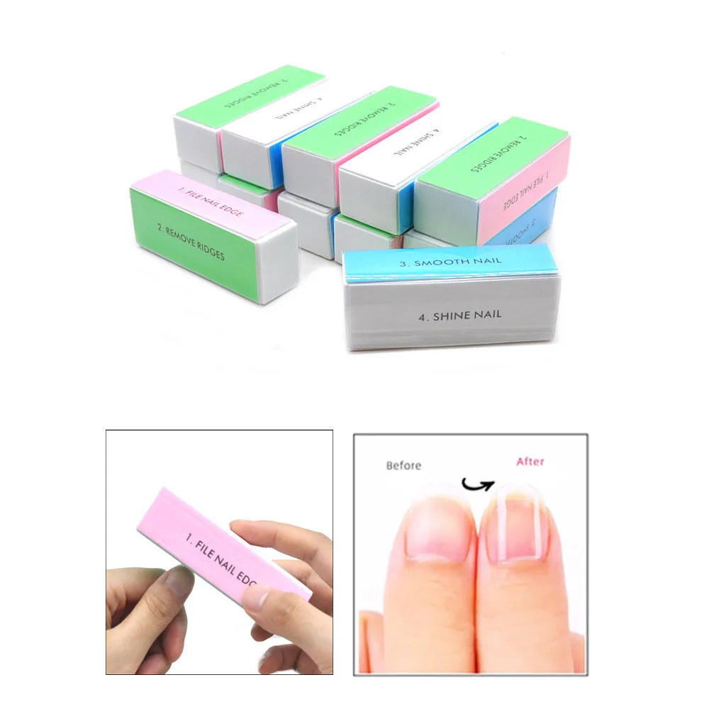 5/1pcs Polishing Block 4 Face Colorful Sponge Nail Buffer Files Polisher Sanding File Manicure Accessories Tools For Nail Care