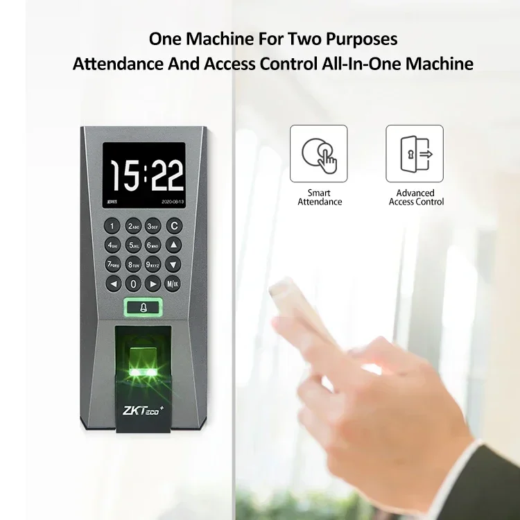 Zk F18 التحكم في الوصول إلى بصمات الأصابع البيومترية ونظام جهاز الحضور الوقت سعر آلات بصمات الأصابع 3000 قالب