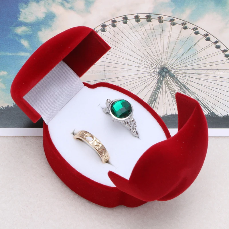 Valentines Day Gift Red Heart to Heart Ring Box Proposal Wedding Ceremony Drop Shipping