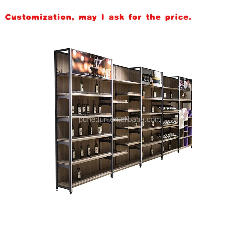 

custom.High Quality Metallic Wine Glass Showcase Display Cabinet Rack Stands Light Duty Supermarket Rack