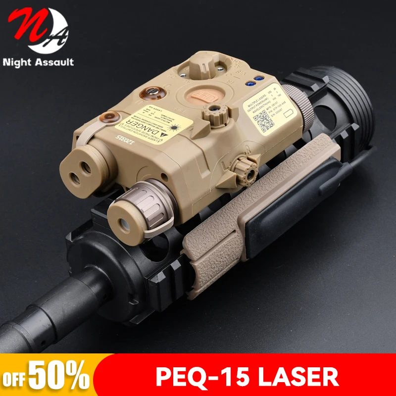 WADSN PEQ-15 IR Fill Light Red Green Blue Laser Set Strobe White LED Flashlight PEQ-15 Hunting Switch Fixed Mount Fit 20MM Rail