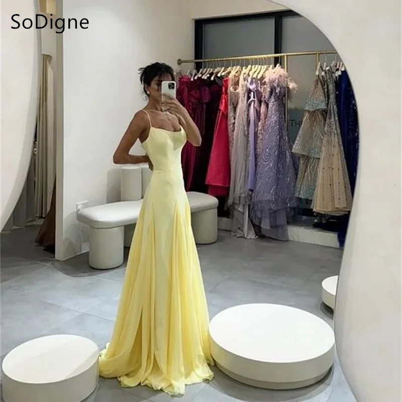 

SoDigne Саудовская Аравия Вечерние платья трапециевидной формы Вечернее платье на тонких бретельках без рукавов длиной до пола Вечерние платья для выпускного вечера по индивидуальному заказу