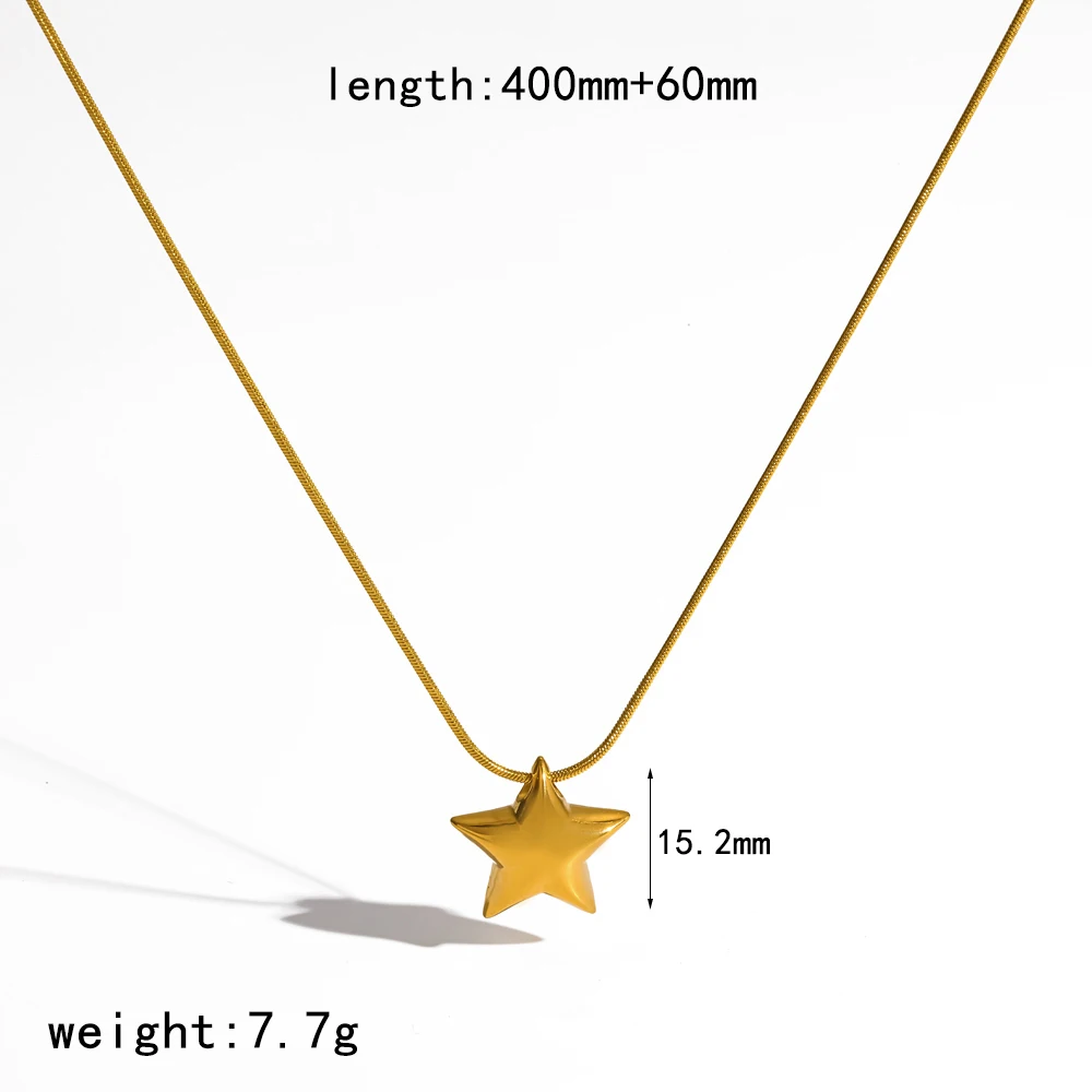 Damen-Halskette mit Pentagramm-Zirkon-Anhänger aus 316L Edelstahl, schlichtes Design, wasserdicht, Schmuckgeschenk – Detail 6