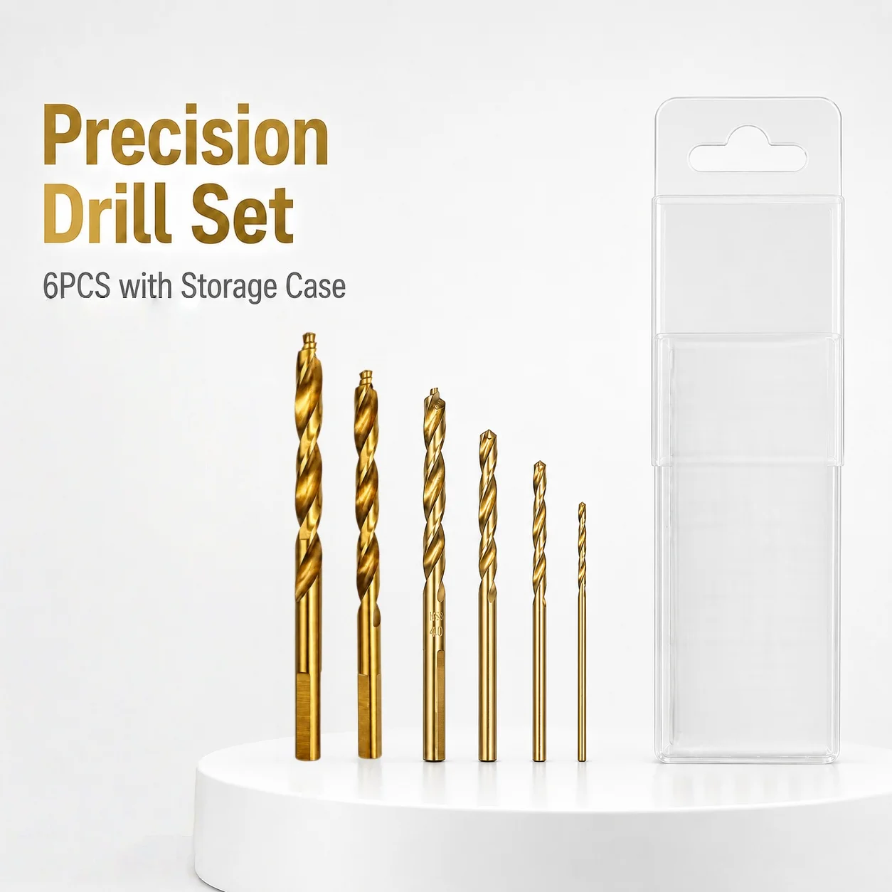 6Pcs Titanium Coated Twist Drill Bit Set 1‑6mm Alloy Steel Drill Bits with Storage Case for Metal Wood Plastic Power Tool