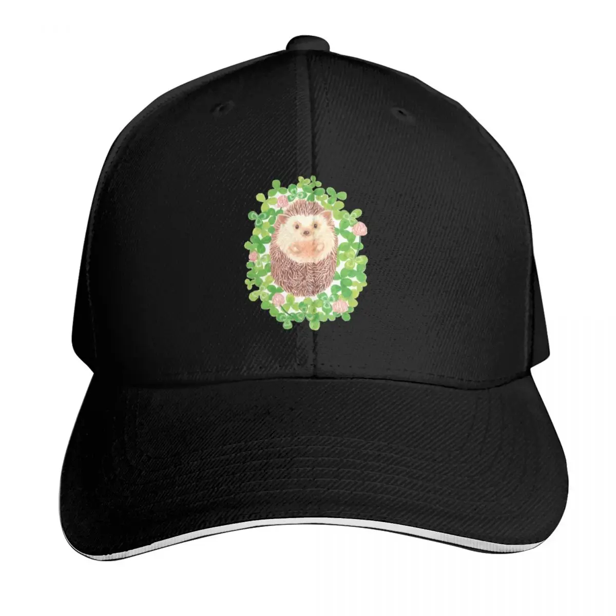 cute napping Hedgehog in a field of clover Baseball Cap Unisex for Men Women Outdoor Golf Running Hiking Summer Beach Travel