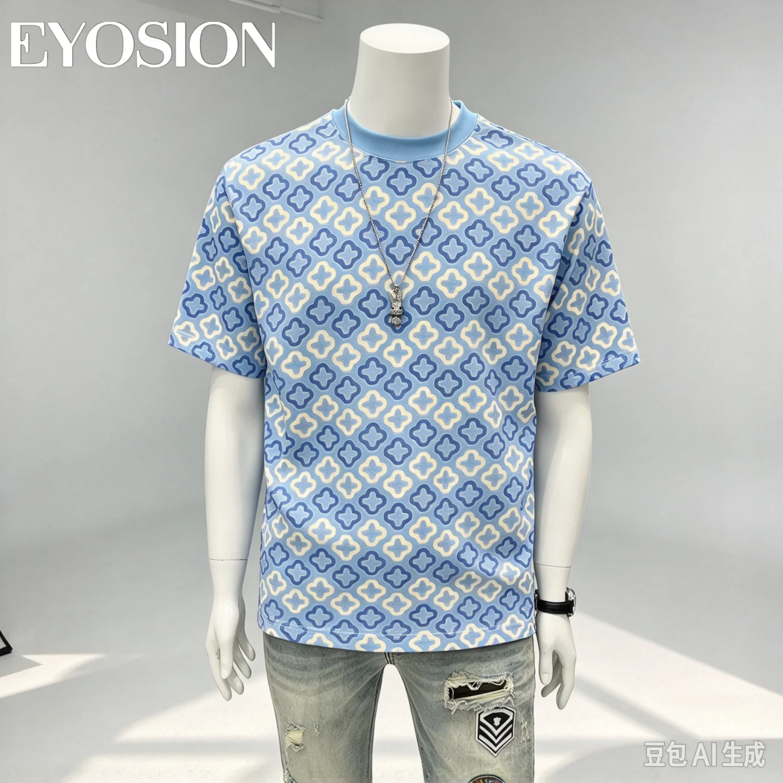 Men Summer T-Shirt New Flower Leaf Graphic Printed Short Sleeved Loose Fit Round Neck High Quality Retro 90s Male Tops Tees 4XL