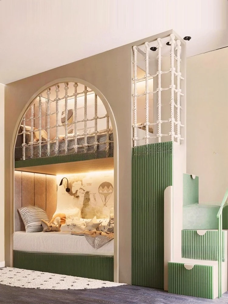 1.2 meters up and down bed rope net be d, small fresh bunk bed with wardrobe corner ladder cabinet