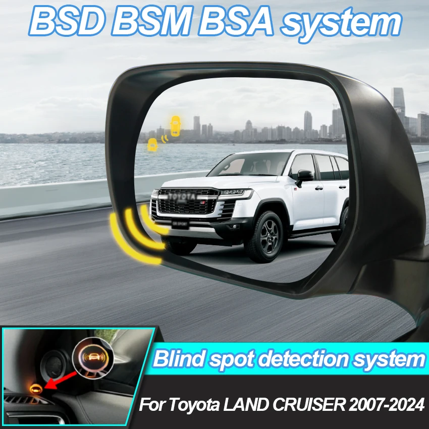 Car Mirror For Toyota LAND CRUISER 2007-2025 BSD BSM BSA Lane Change Assist Blind Spot Detection System Radar Detector For Cars