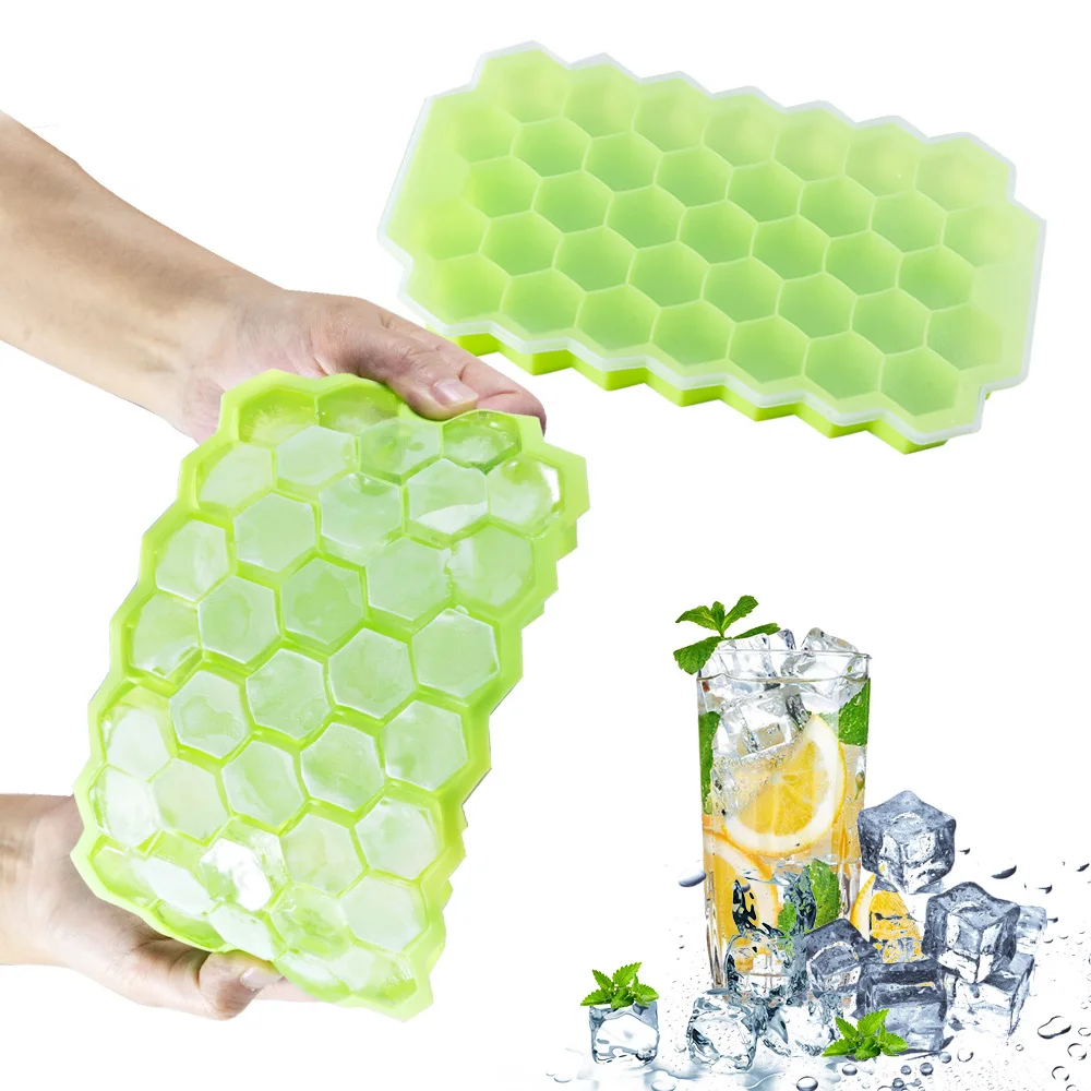 37 Grid Silicone Ice Making Box Household Ice Tray Mold with Lid Ice Making Tool Bar Counter Alcohol Cold Block Easy Demolding