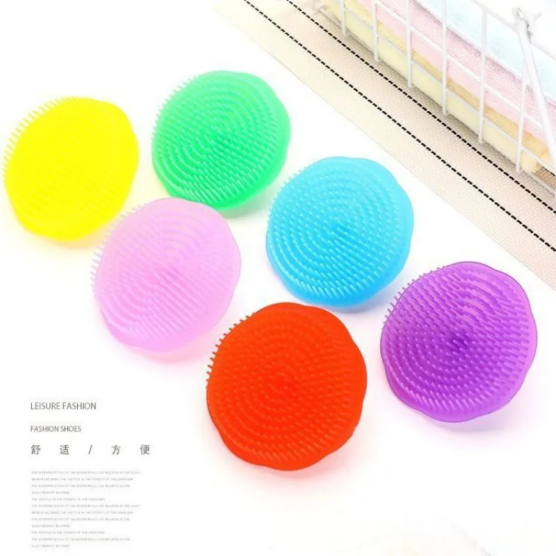 Peine de masaje redondo para el cuero cabelludo, herramienta de baño de plástico, cepillo de champú para la piel de la cabeza