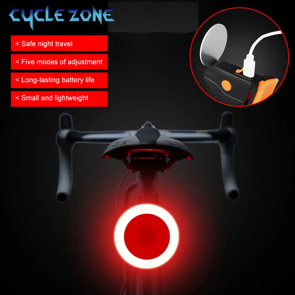 

6 Modes Bicycle Tail Light USB Rechargeable Bike Rear Light Waterproof Night Riding Safety Warning Light Bicycle Accessories