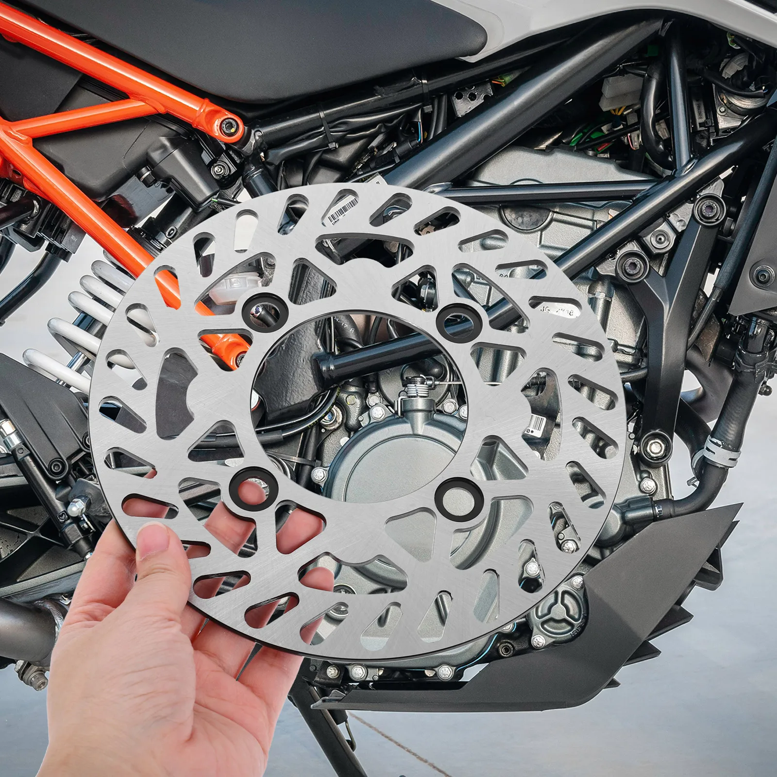 

190mm Bike Brake Disc Rotor 76mm Inner Diameter Hollow Design Durable Material Stable Performance Versatile Compatibility