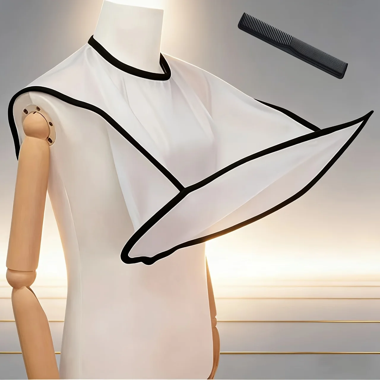 

1Pc Stylish White Foldable Shaving Cape High Quality Hairdressing Bib Easy Clean Beard Shaving Apron for Home Use