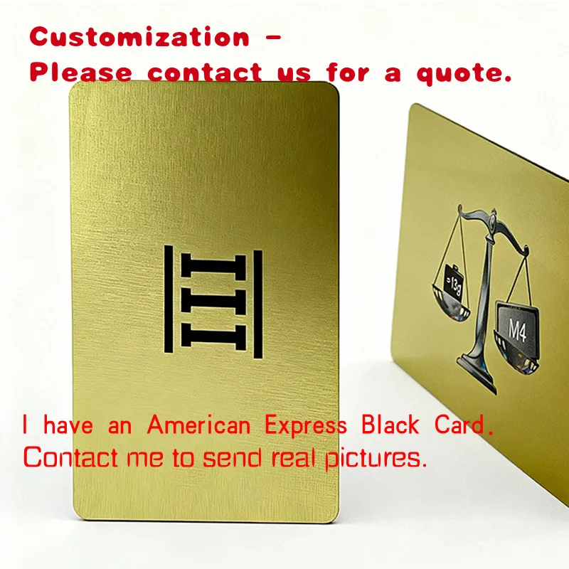 

custom.Heavy Inlay Metallic Feel Glossy Laser HF NFC RFID Metal Card Custom Luxury Membership