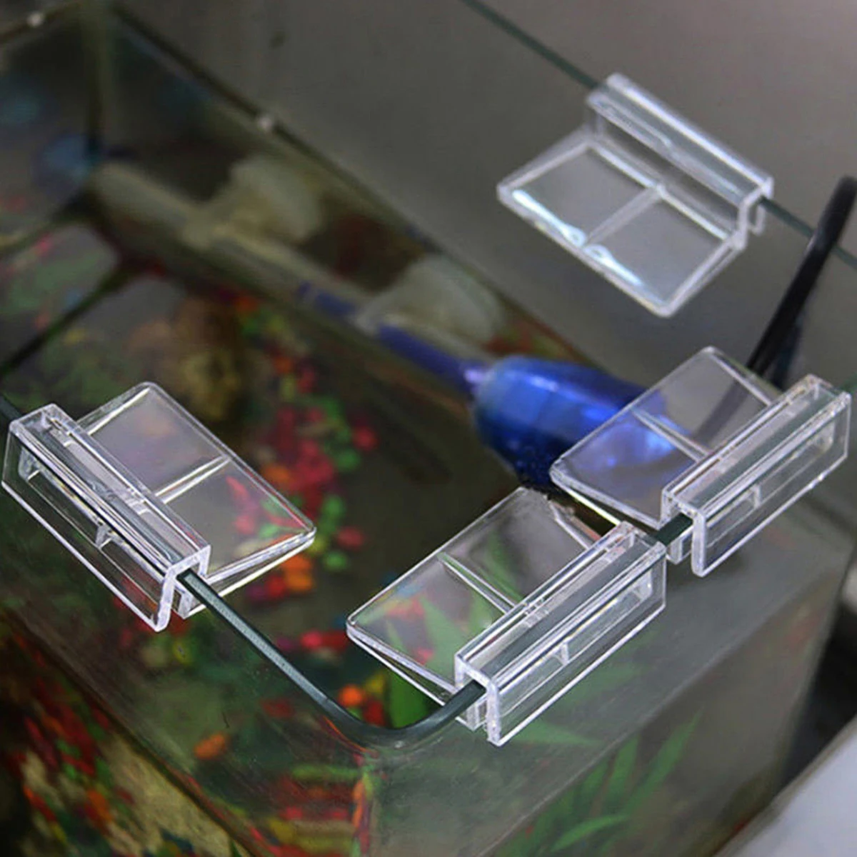 

6 Pcs Fish Tank Acrylic Clips Glass Cover Holder Easy Install Aquarium Accessories Clear Clamps Bowl Lid Support