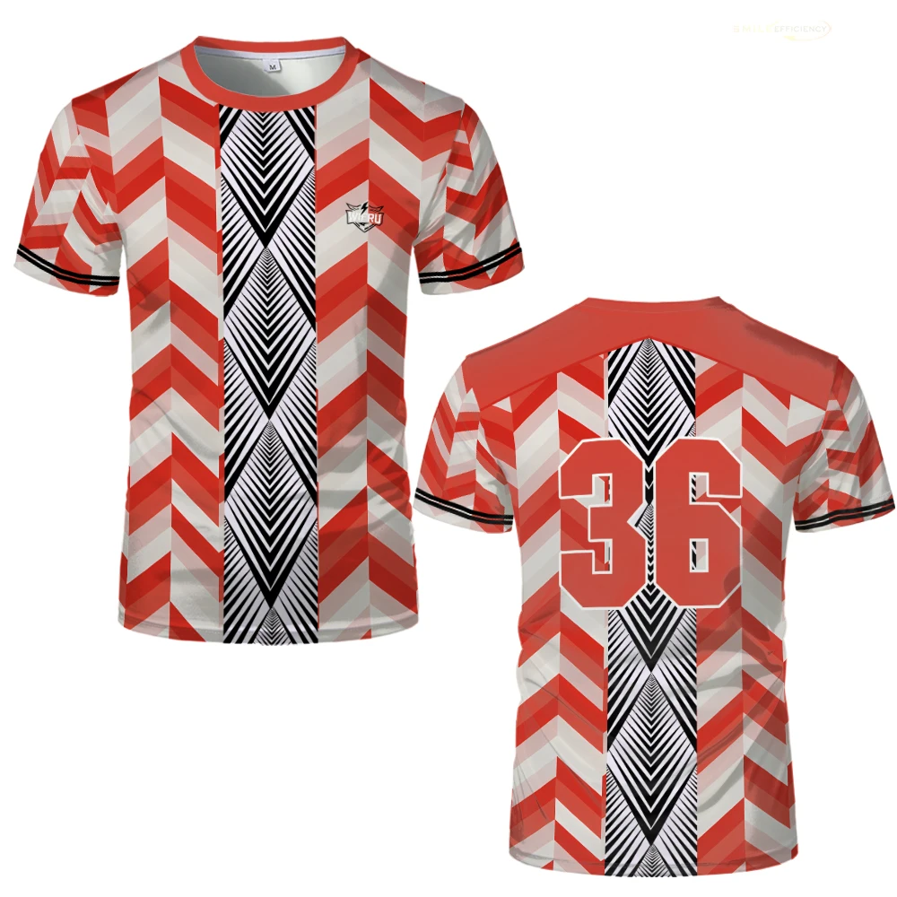 

Summer Men's Football Jersey WIFRU Fashion Geometric Graphic Printed T-shirt Youth Unisex Fitness Train Custom Number O-neck Top
