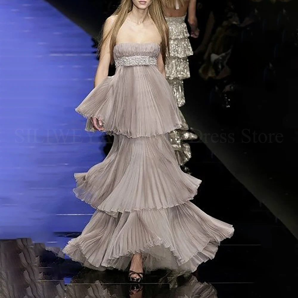 

Роскошное вечернее платье с кристаллами в Дубае по индивидуальному заказу, Vestidos De Festa 2021, платье для выпускного вечера с многослойными рюшами для свадебной вечеринки