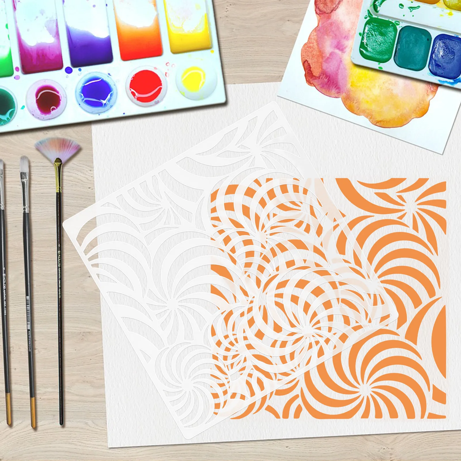 14Pcs Double-Use Plastic Painting Stencils Hollow Pattern Drawing Templates for Beginners Wall Decor Canvas Furniture Windows